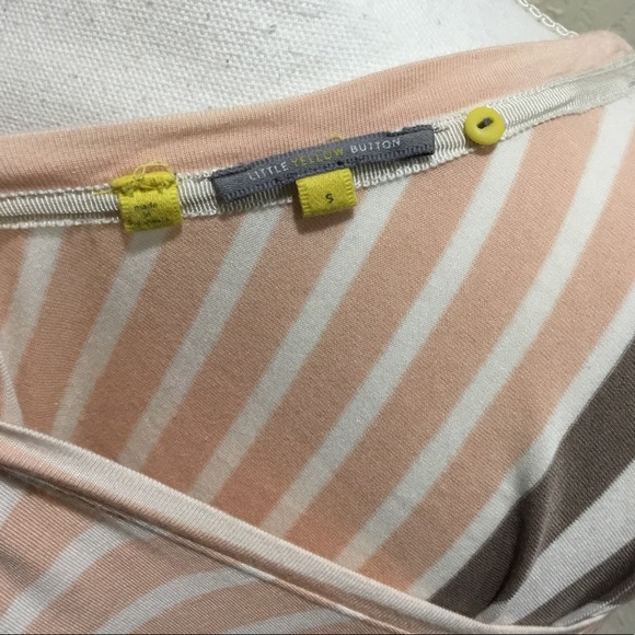 Anthropologie pink stripe asymmetrical hem line t shirt size small - Picture 5 of 5